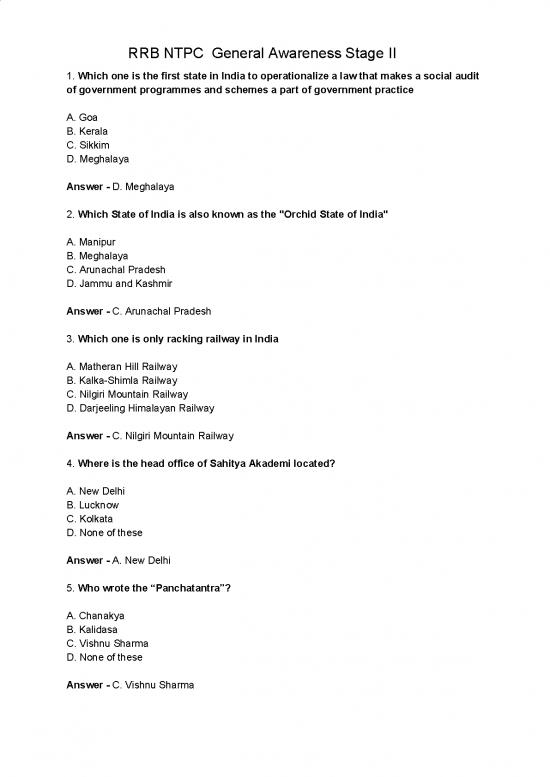 picture1_General Awareness Pdf 123519 | Rrb Ntpc General Awareness Stage Ii