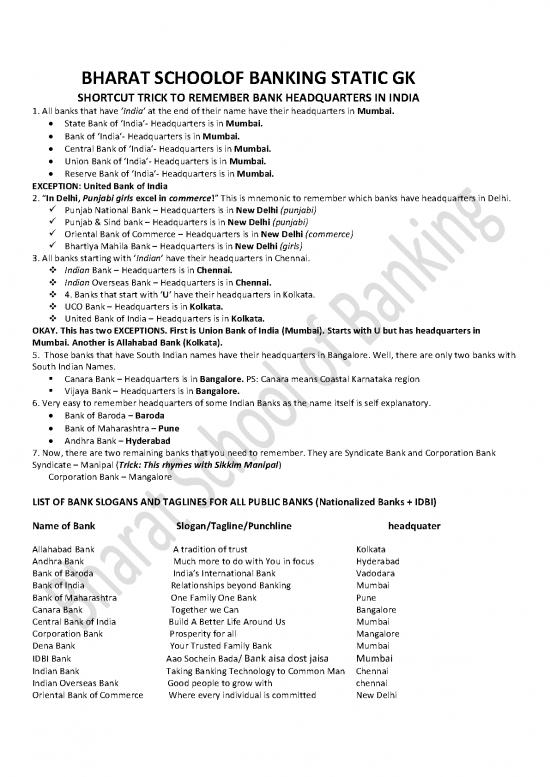 picture_Shortcut Trick To Remember Bank Headquarters In India