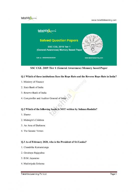 picture1_General Awareness Pdf 123764 | Ssc Cgl 2019 Tier 1 General Awareness Memory Based Paper