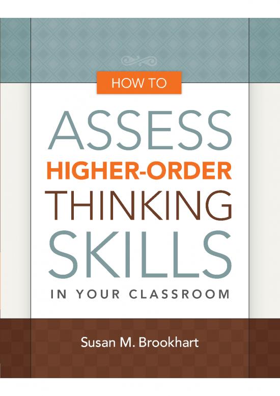 picture1_Classroom Pdf 123176 | Susan  Brookhart How To Assess Higher Order Thinking Skills In Your Classroom Association For Supervision Curriculum Development 2010