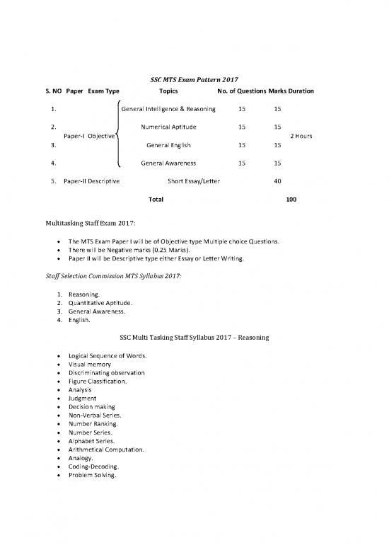 picture General Awareness For Ssc Mts Pdf 124363 | Syllabus Mts