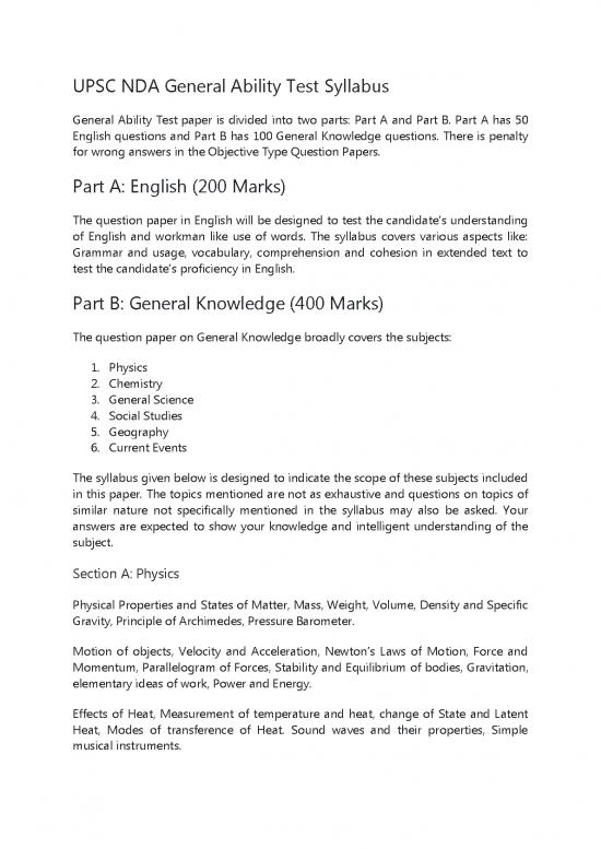 picture General Science Pdf In English 124981 | Syllabus Nda