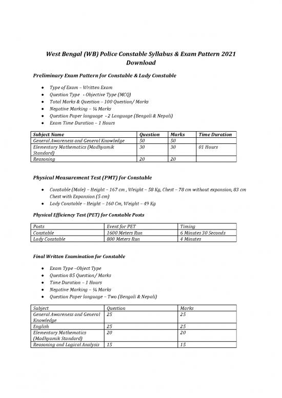picture_General Awareness 2021 Pdf 124195 | West Bengal Police Consable Converted