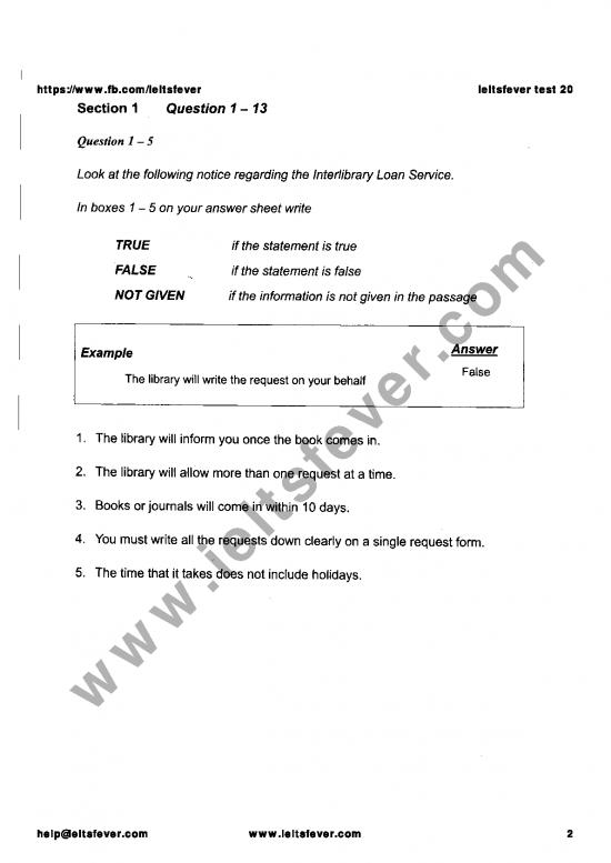 General Reading Test Pdf 124765 Ieltsfever General Reading Practice