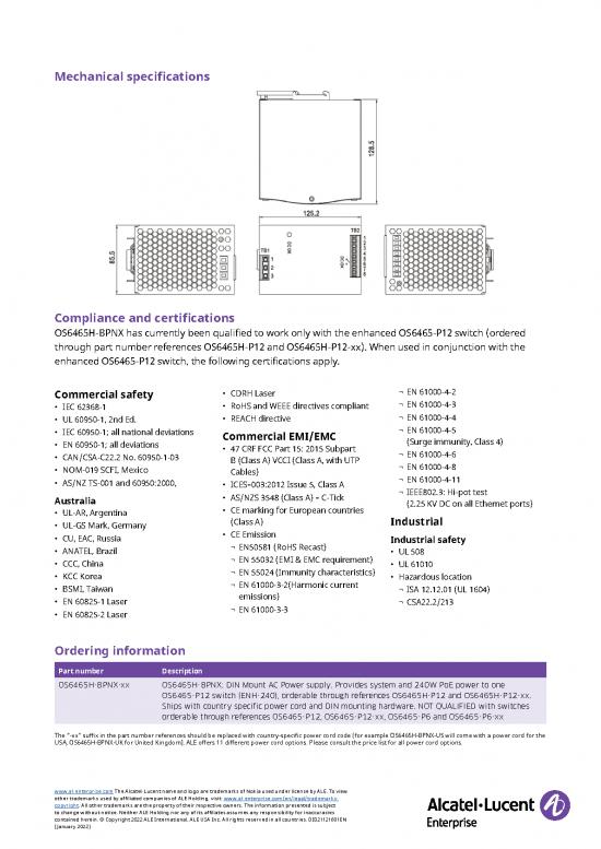 Industrial Pdf 124967 Os6465h Bpnx 240w Power Supply Datasheet En
