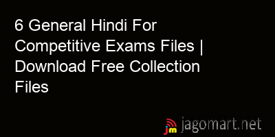 picture 6 General Hindi For Competitive Exams Files | Download Free Collection Files