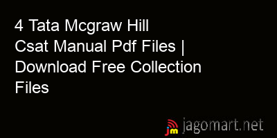 4 Tata Mcgraw Hill Csat Manual Pdf Files | Download Free Collection Files