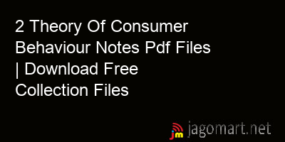 picture 2 Theory Of Consumer Behaviour Notes Pdf Files | Download Free Collection Files
