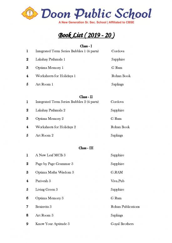 picture_Book List 2019 20