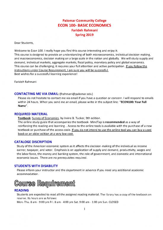 picture Economics Pdf 126233 | Econ 100 Syllabus Spring 19 Online No Mindtap