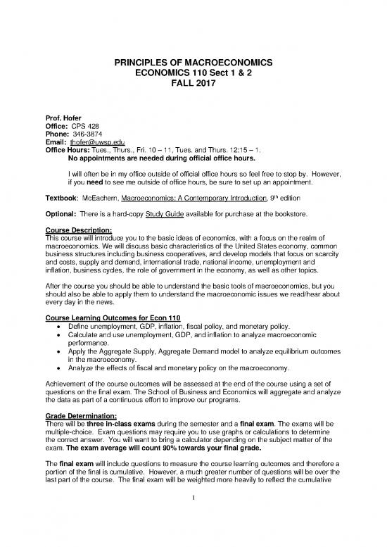 picture Macroeconomics Textbook Pdf 127350 | Econ 110 1  Hofer