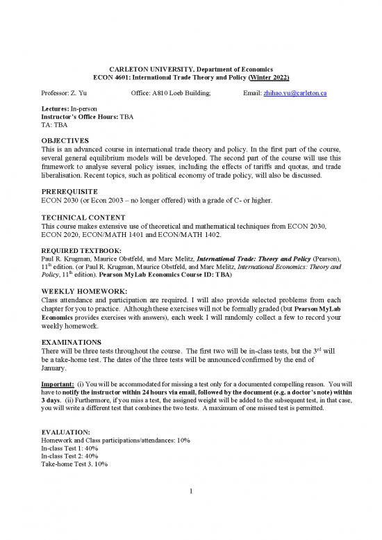 picture General Economics Pdf 127420 | Econ 4601a Yu W22