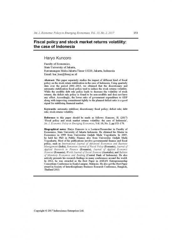 picture Economics Pdf 125991 | Fiscal Policy And Stock Market Return Volatility