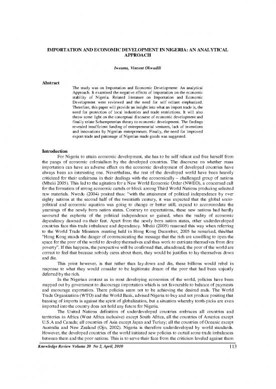 picture_Importation And Economic Development In Nigeria