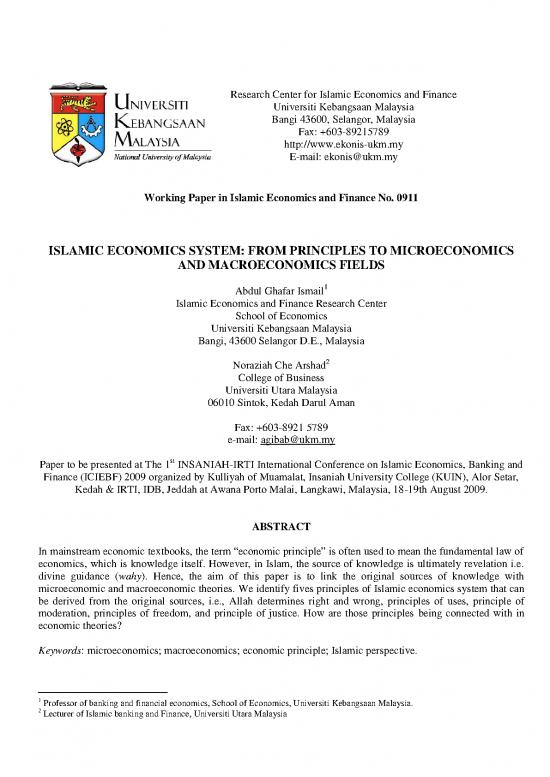 picture Islamic Economic System Pdf 127311 | Islamic Economics System From Principles To Microeconomics