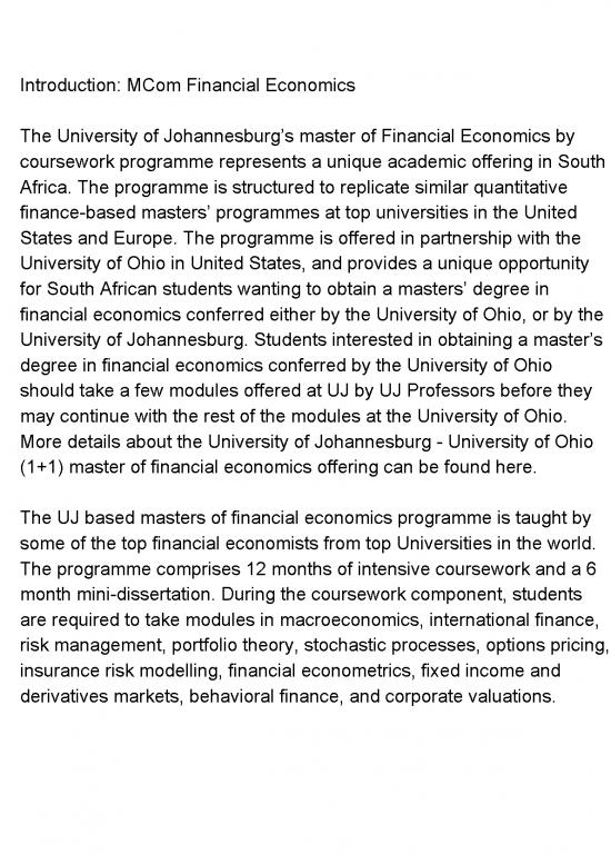 picture Financial Economics Pdf 127310 | M Com Fin  Eco  Inf  Brochurefor Uj  Web Start2016