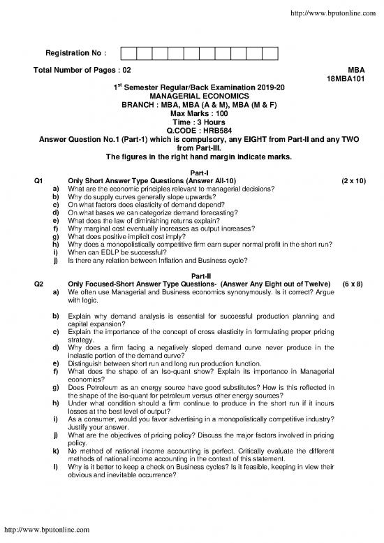 picture Managerial Economics Pdf For Mba 126880 | Mba 1 Sem Am Af Managerial Economics 18mba101 2020