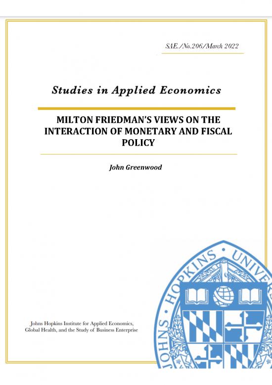 picture Milton Friedman Pdf 127634 | Milton Friedmans Views On The Interaction Of Monetary And Fiscal Policy