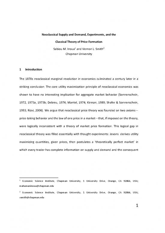 picture_Neoclassical Economics Pdf 127801 | Neoclassica Supply And Demand, Experiments, And The