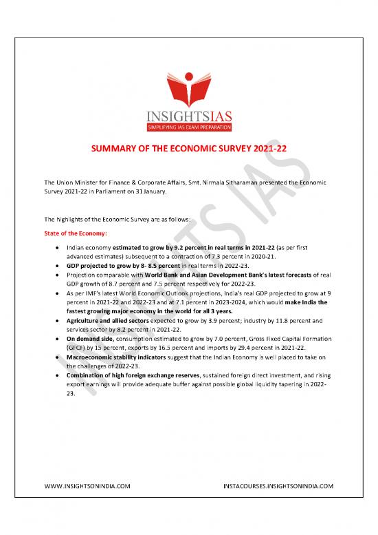 picture Economic Survey 125809 | Summary Of Economic Survey 2021 22