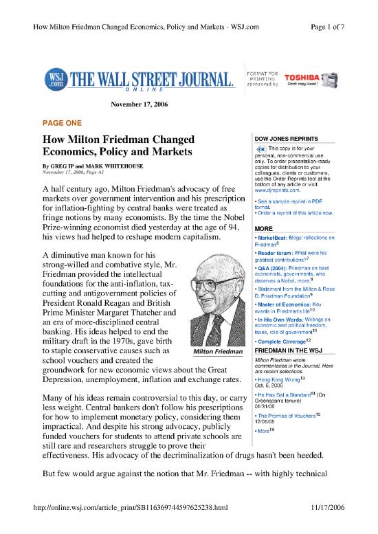 picture Milton Friedman Pdf 127745 | Wsj Whitehouse Article