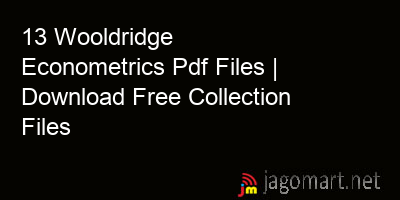 picture 13 Wooldridge Econometrics Pdf Files | Download Free Collection Files