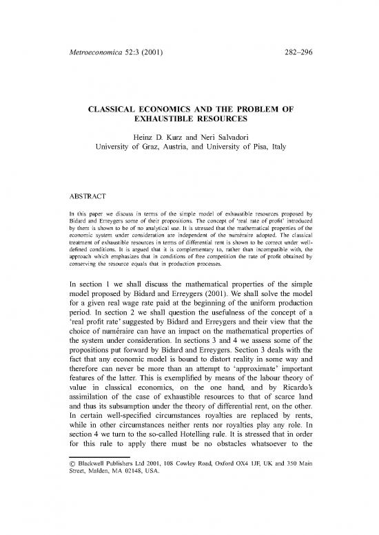 picture Production Economics Pdf 129900 | 2001 Classical Economics And The Problem Of Exhaustible Ressources  In Metroeconomica
