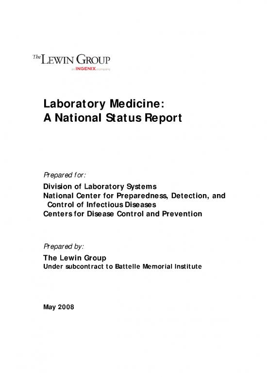picture1_2007 Status Report Laboratory Medicine   A National Status Report From The Lewin Group Updated 2008 9