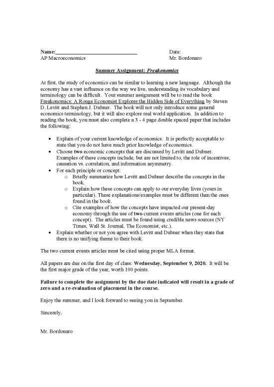 picture Economics Assignment Pdf 129809 | 2020 Ap Macroeconomics Summer Assignment