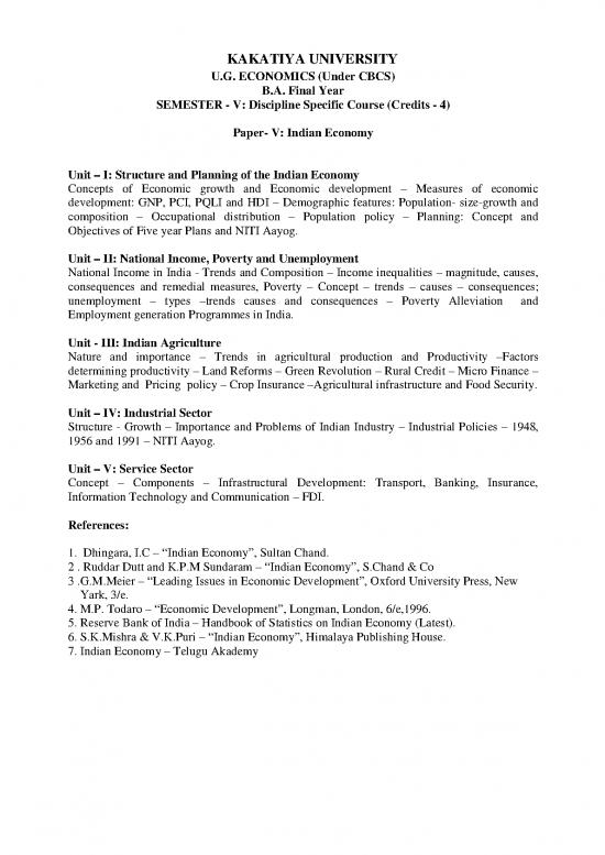 picture Economic Policy Pdf 129561 | 390 Ba (economics) Semester  V Ku