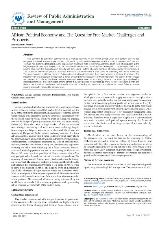 picture_Free Market Economy Pdf 128829 | African Political Economy And The Quest For Free Market Challenges Andprospects 2315 7844 1000221