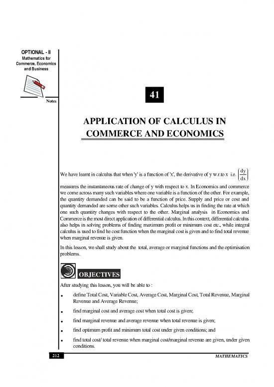 picture1_Economics Optional Notes Pdf 128485 | Applications Of Calculus In Economics