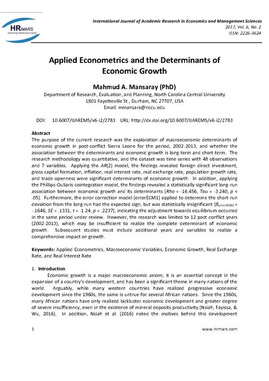 picture_Macroeconomic Variables Pdf 129500 | Applied Econometrics And The Determinants Of Economic Growth