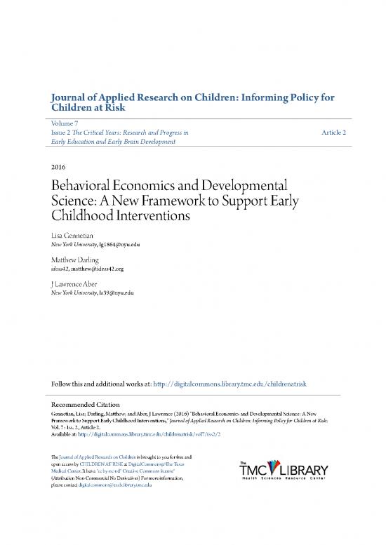 picture Behavioral Economics Pdf 128761 | Behavioral Economics And Early Childhood Interventions