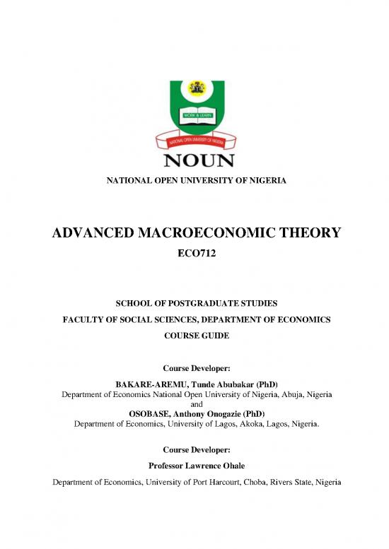 picture Advanced Macroeconomics Pdf 128363 | Eco712 Advanced Macroeconomic Theory
