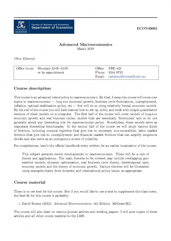 picture1_Advanced Macroeconomics Pdf 128635 | Econ40002 Syllabus