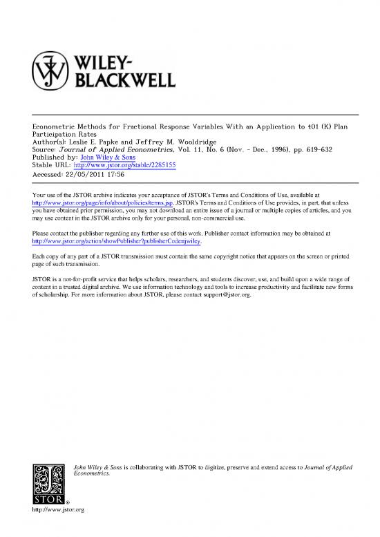 picture Wooldridge Econometrics Pdf 128285 | Papke Wooldridge 1996