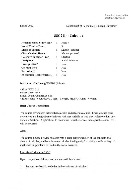 picture1_Calculus For Economics Pdf 128828 | Ssc2114 Course Outline