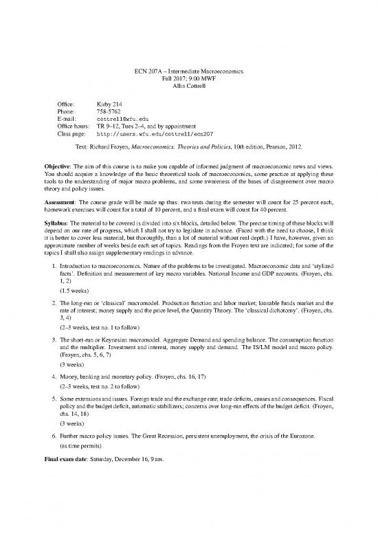 picture_Froyen Macroeconomics Pdf 128517 | Syll F2017a