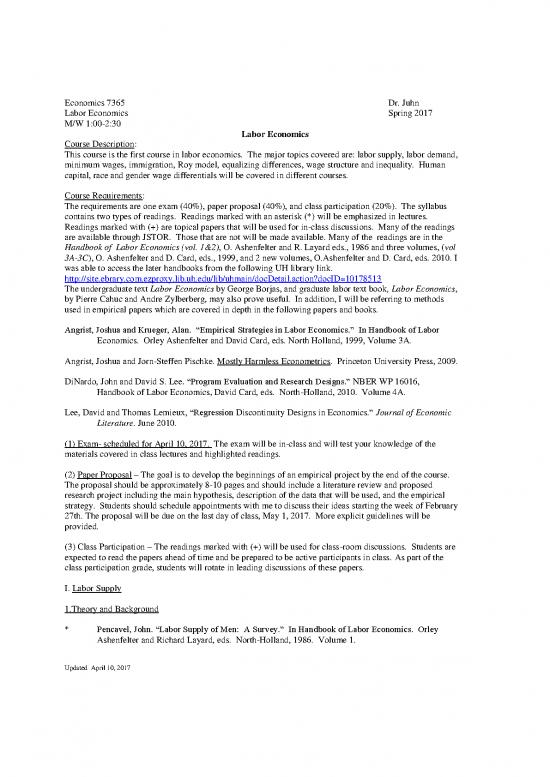 picture Labor Economics Pdf 128507 | Syllabus2017
