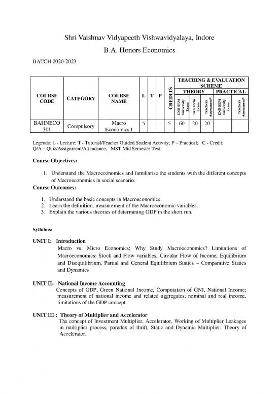 picture Macroeconomics Assignment Pdf 129914 | Syllabus  Hon Economics Iii 2020 23 2020