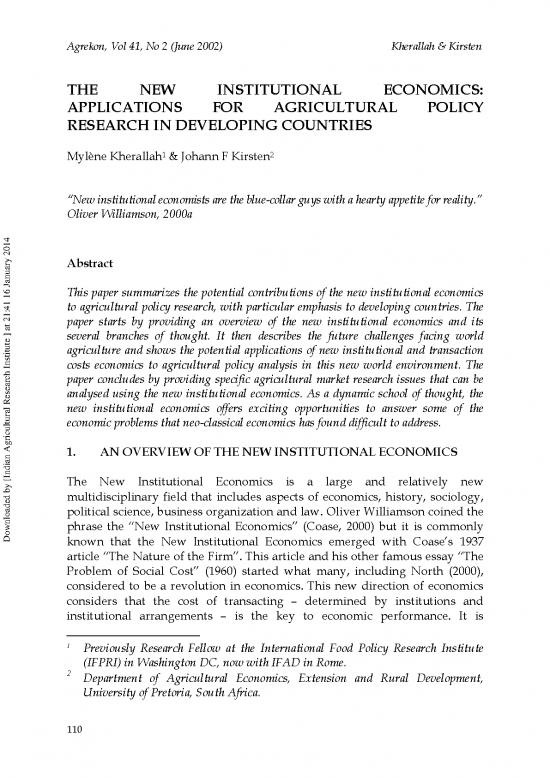 picture1_Economic Analysis Pdf 129502 | The New Institutional Economics Applications For Agril Policy Research In Developing Countries
