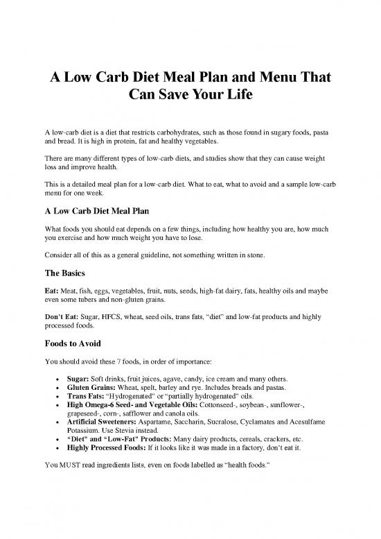 picture1_High Protein Diet Plan For Weight Loss Pdf 131074 | A Low Carb Diet Meal Plan And Menu That Can Save Your Life 1