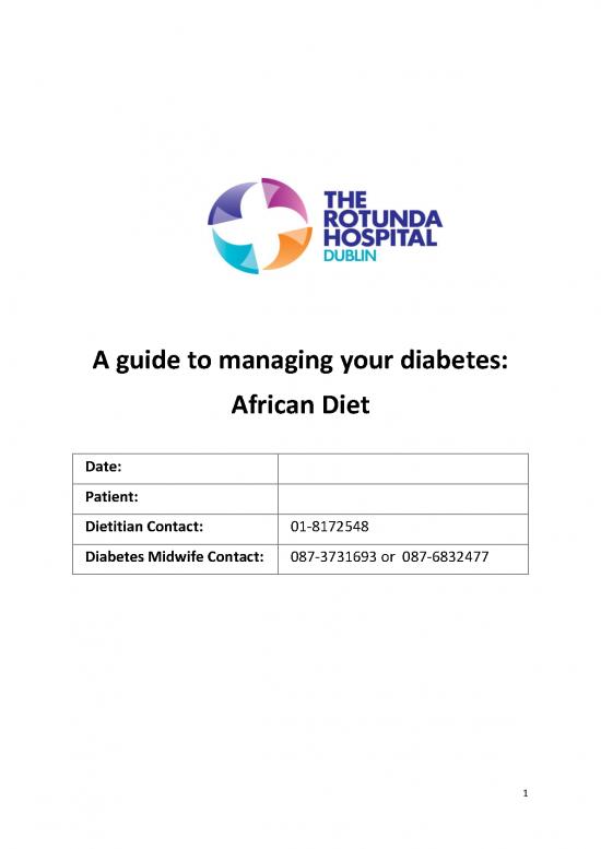 picture Diet Therapy Pdf 132852 | African Foods And Diabetes In Pregnancy