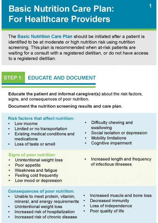 picture1_Basic Nutrition Pdf 132171 | Basic Nutrition Care Plan For Healthcare Providers V10