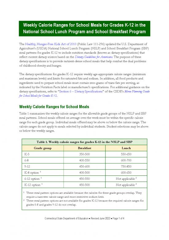picture Nutrition Facts Label Pdf 132223 | Calorie Ranges Nslp Sbp