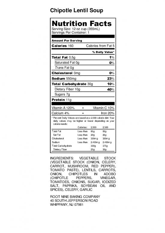 picture Nutrition Pdf 131105 | Chipotle Lentil Soup Nutrition Label