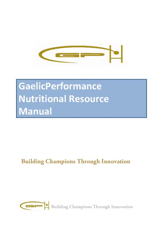 picture1_Nutrition Pdf 131507 | Gaelic Performance Nutrition Resource March 20131