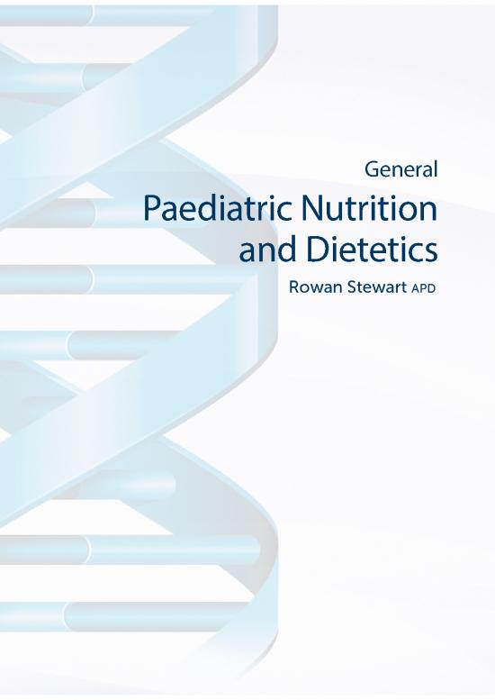 picture Nutrition Project Pdf 132448 | General Paediatric Nutrition And Dietetics Contents