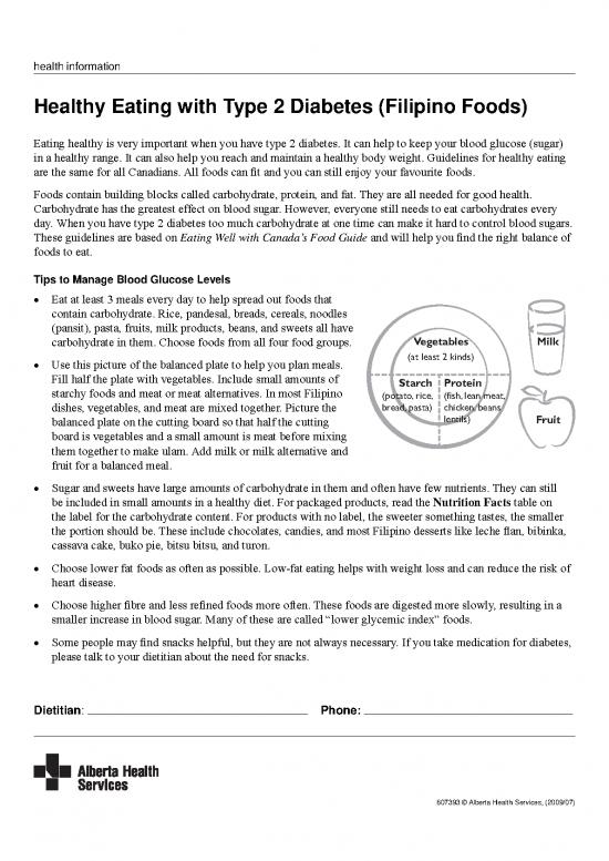 picture1_Diabetes Food Guide Pdf 131704 | Healthy Eating With Type 2 Diabetes Filipino Foods In English